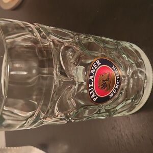 Paulaner Munchen thumbprint 1 liter made in Austria beer stein.